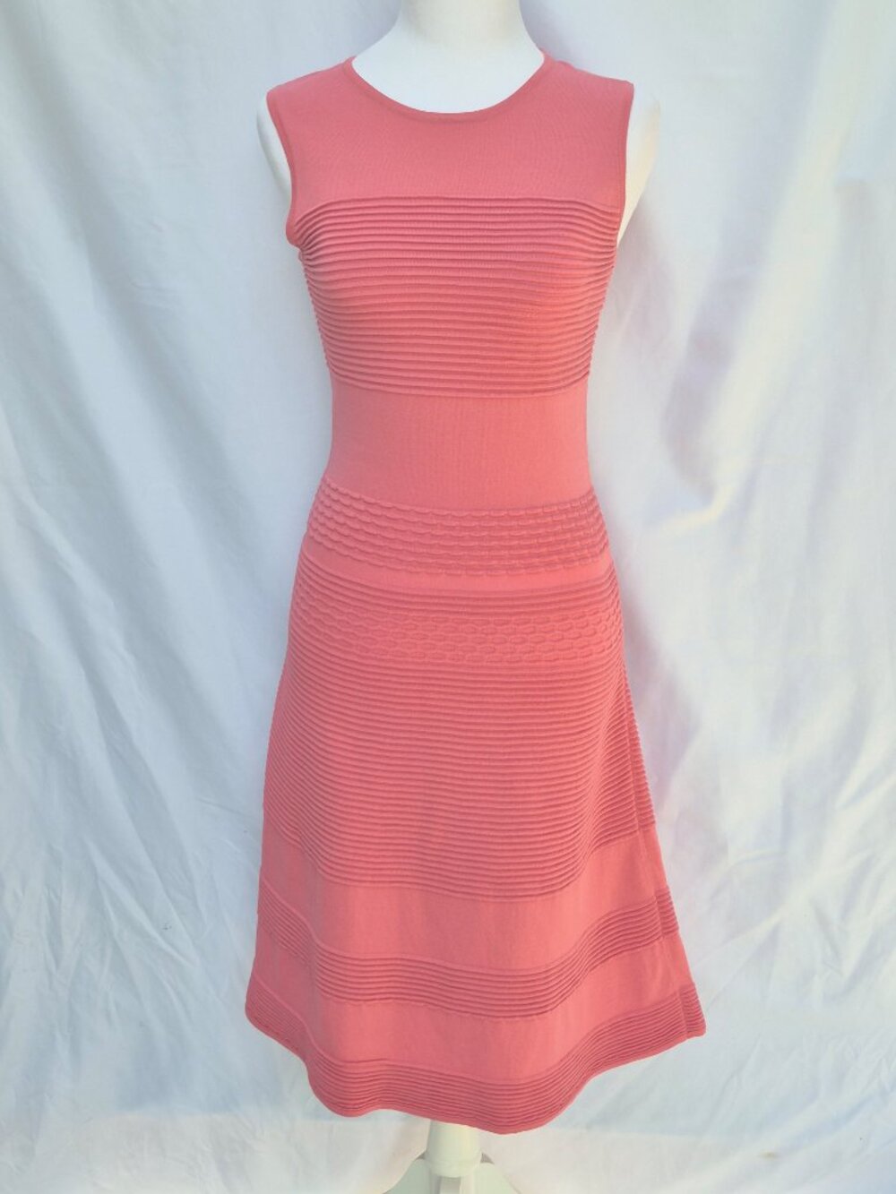 ANTONIO MELANI Molly Pink Knit Stretch Fit & Flare Women's Midi Dress Size S